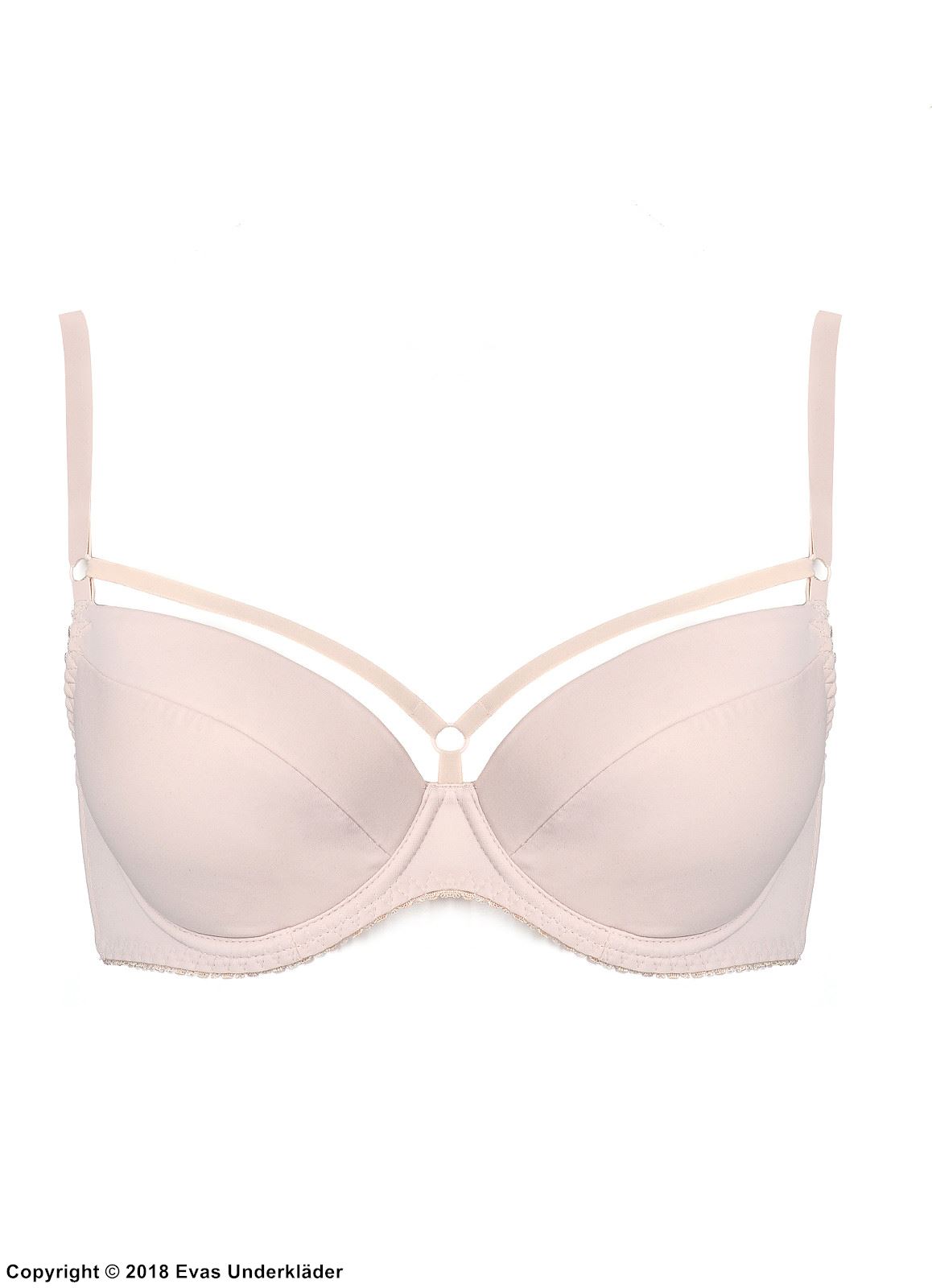 Push-up bra, straps over bust